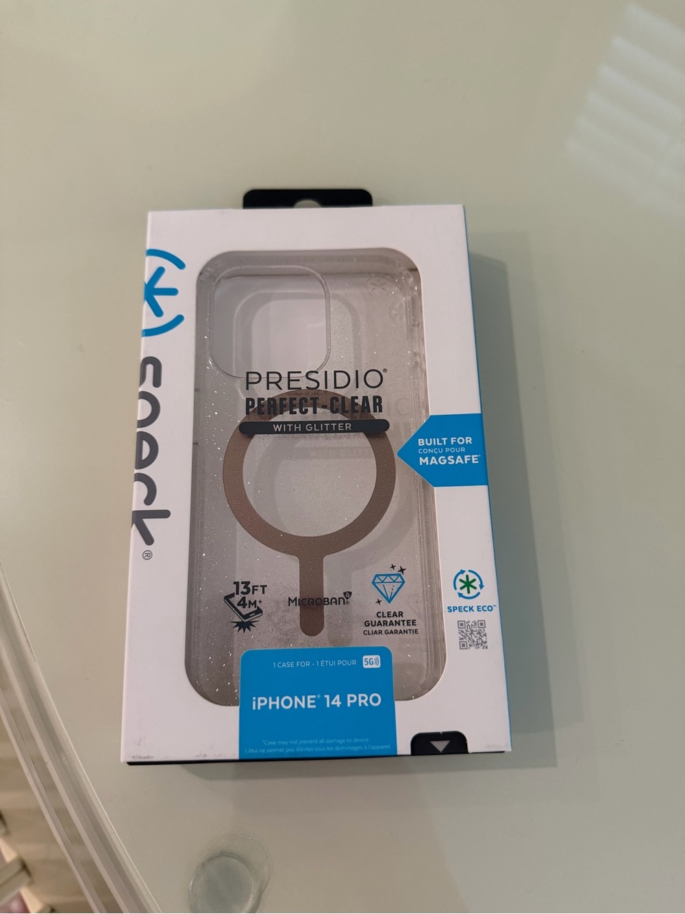 Speck Presidio Perfect-Clear with Glitter iPhone 14 Pro Case - Clear